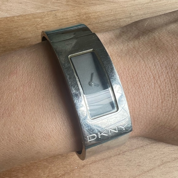 Dkny Accessories Vintage Dkny Silver Tone Rectangular Watch New